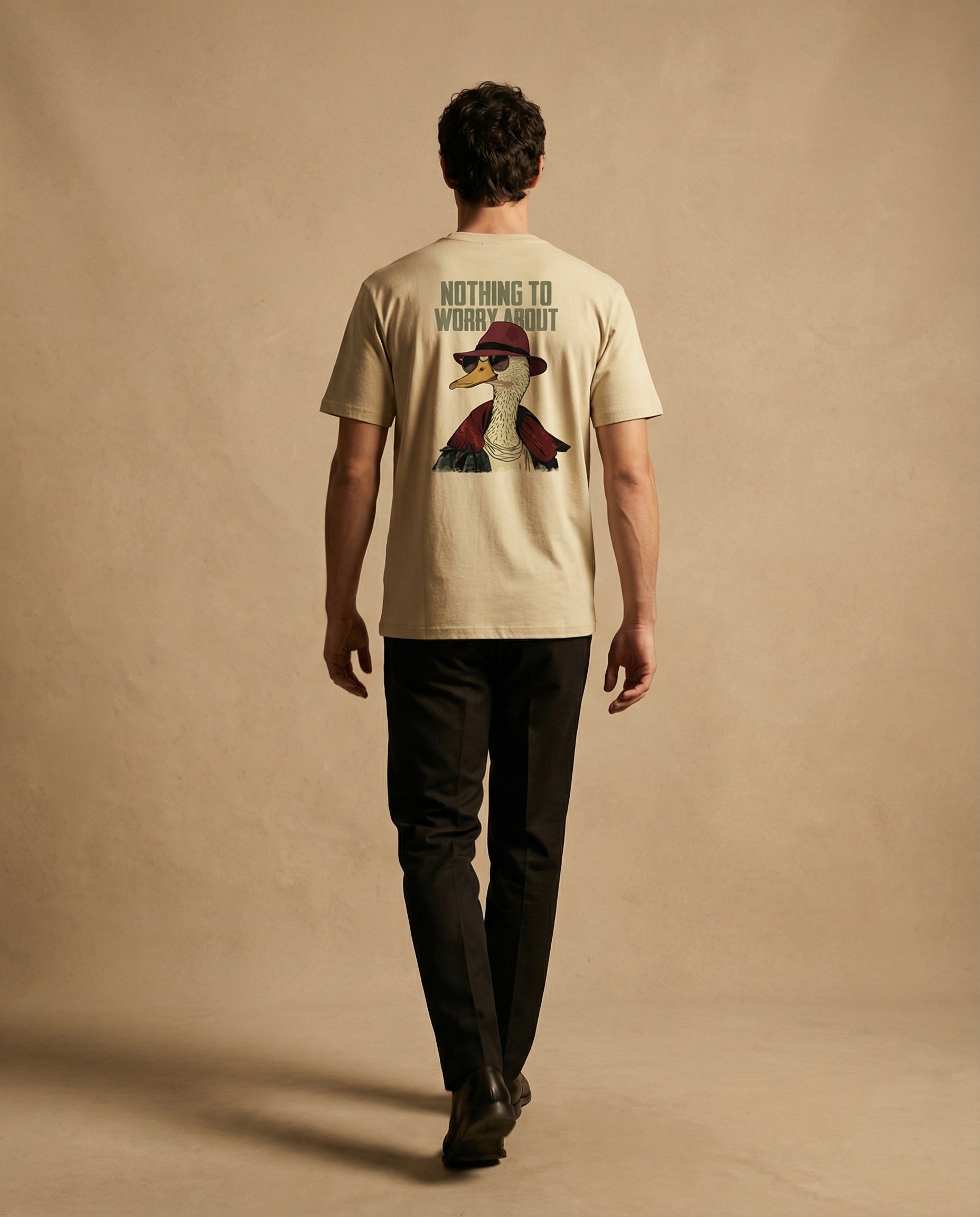 Unisex graphic tee from aurulu with a printed "Nothing To Worry About" design, casual style, and comfortable fit.