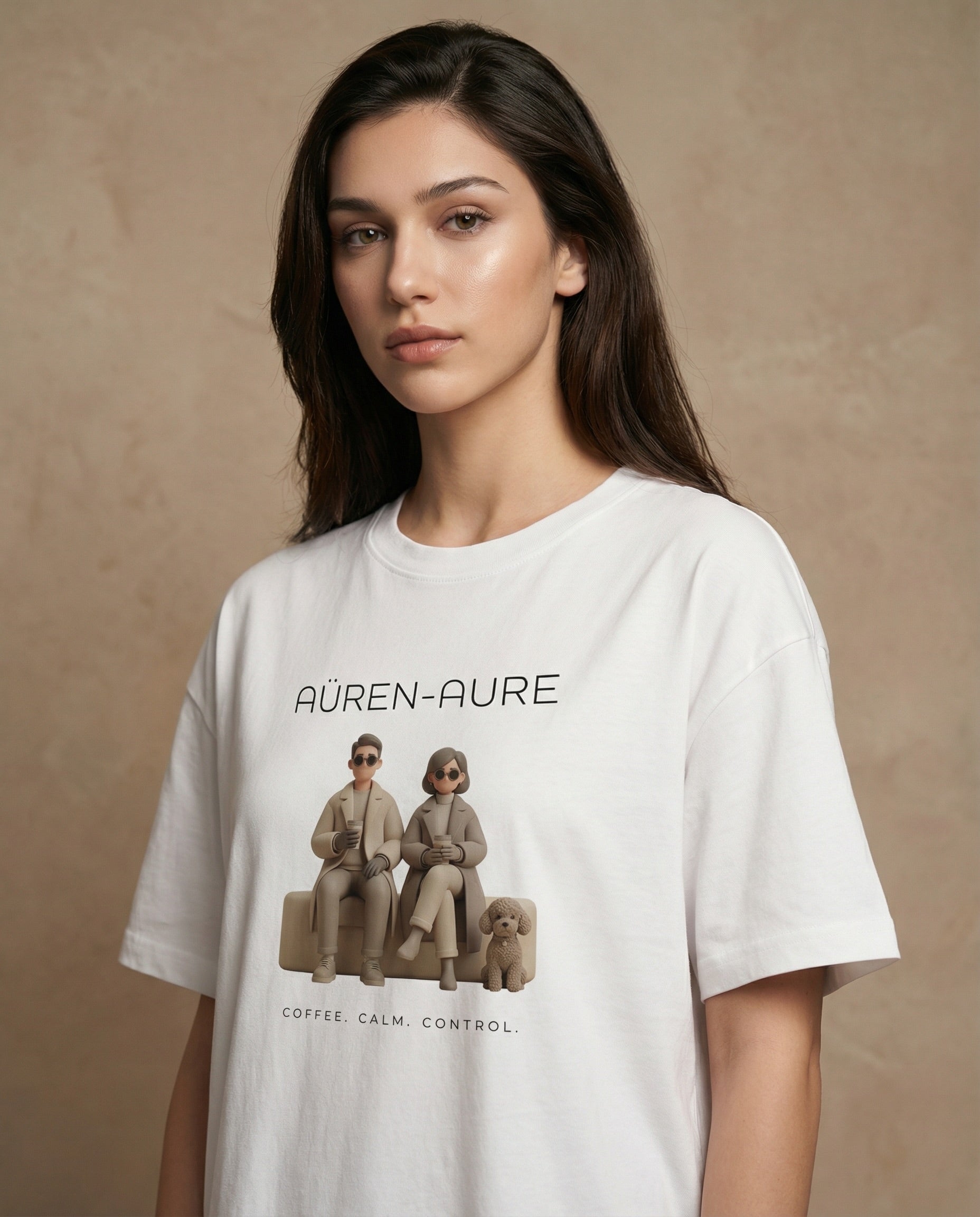 AÜREN AURE oversized print material by aurulu featuring the Composure Edition for unisex, with abstract and artistic design.
