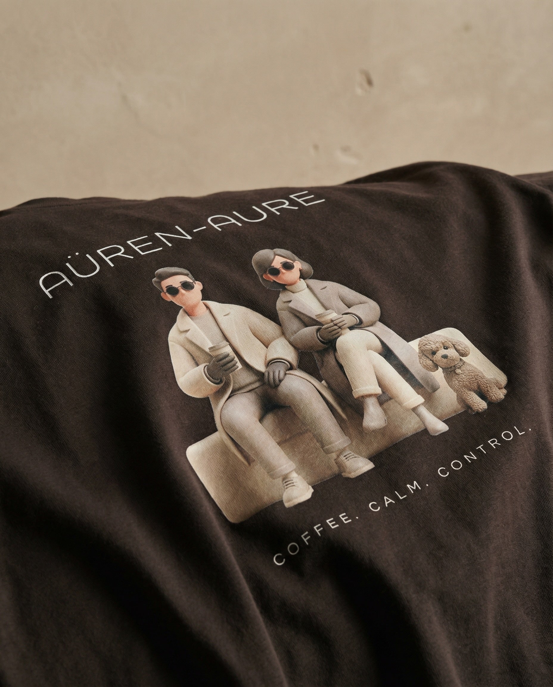 AÜREN AURE Oversized Composure Edition unisex print material by aurulu, featuring abstract and artistic design elements.