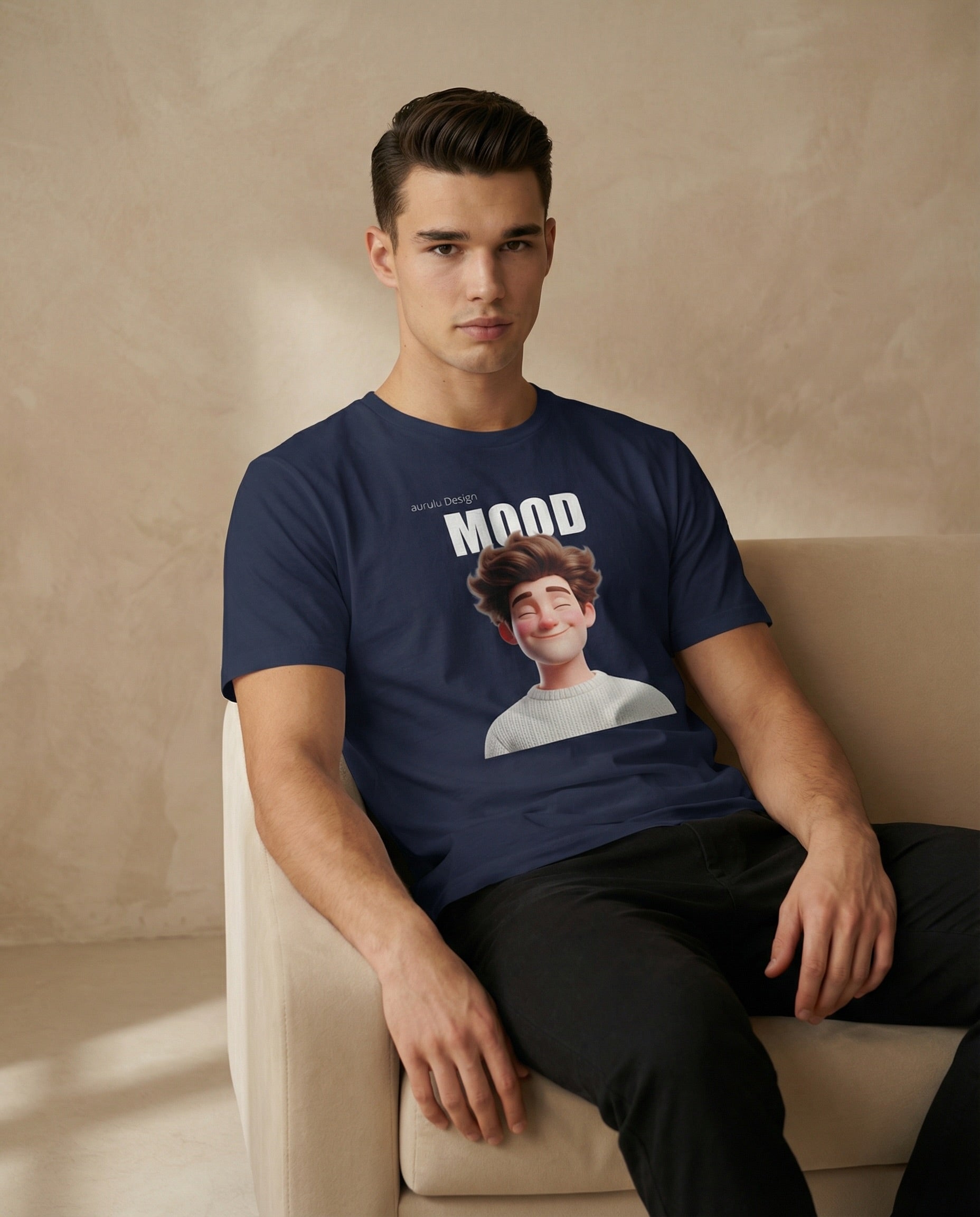 Unisex Atelier Mood Signature Portrait Tee by aurulu featuring a stylish print material design on a casual t-shirt.