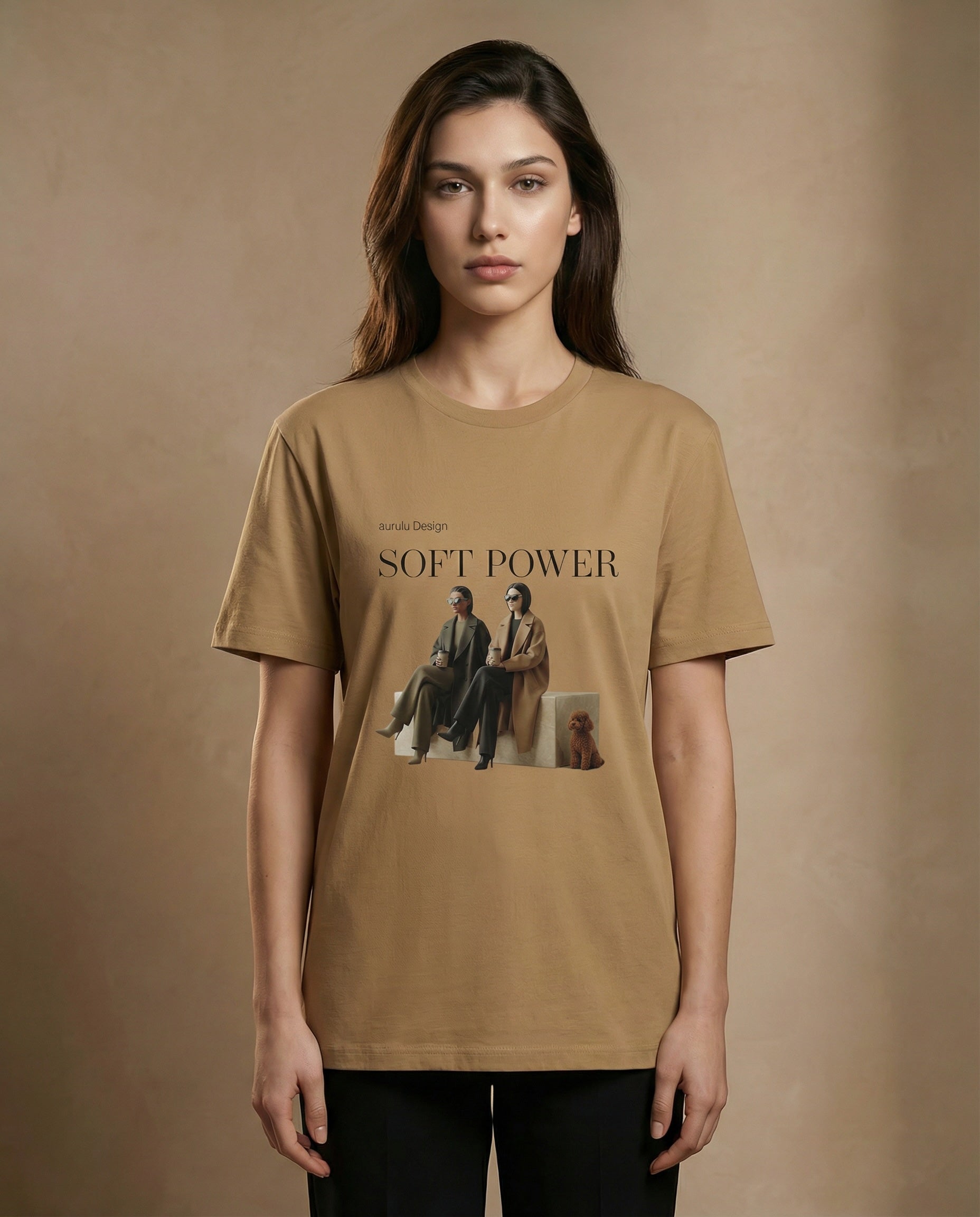 Soft Power limited unisex T-shirt by aurulu with printed graphic, featuring a comfortable fit and casual style.