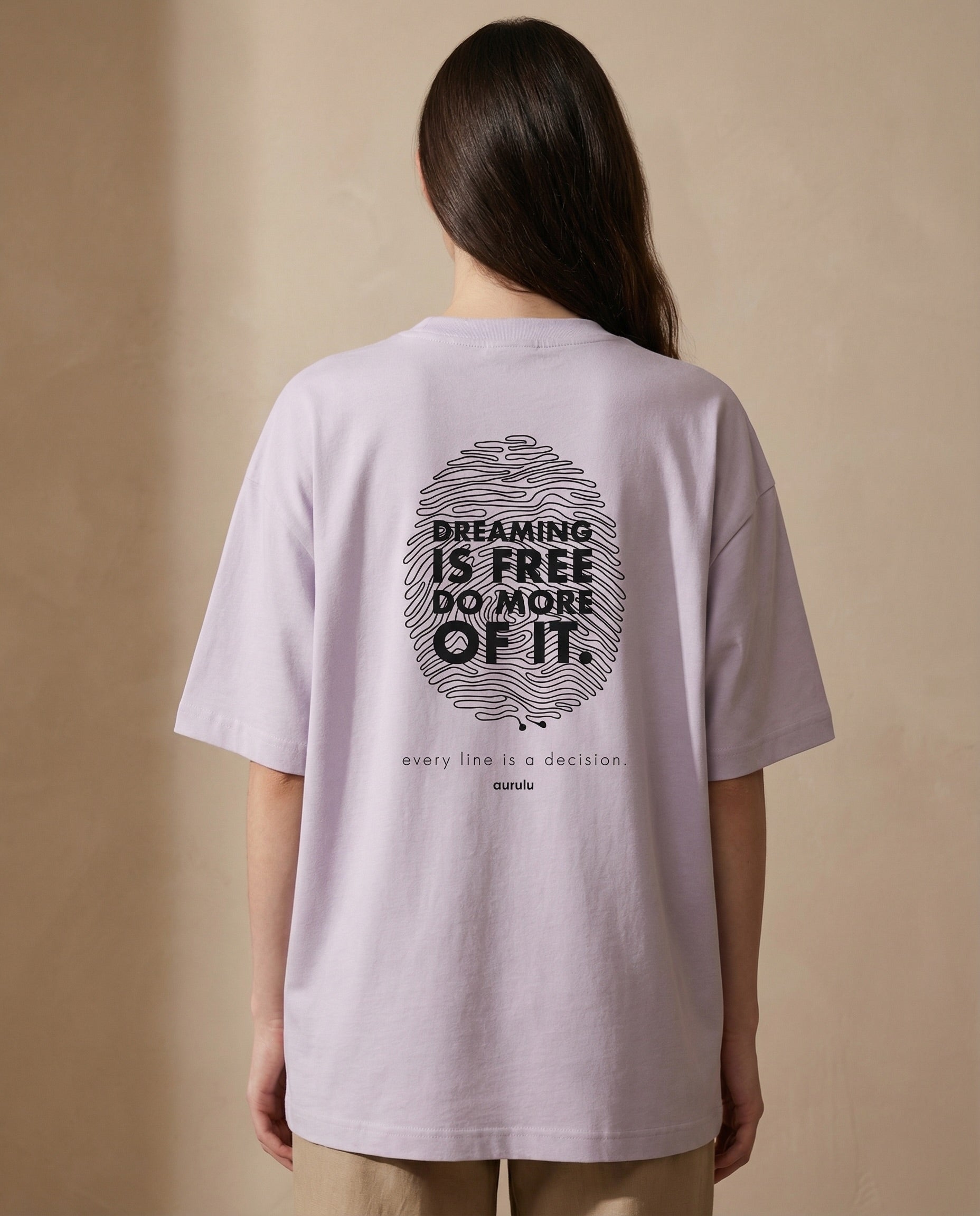 Aurulu women's oversized print tee featuring bold graphic design, soft fabric, and relaxed fit for casual style.