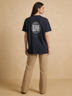 Aurulu women's oversized print tee featuring bold graphic design on soft fabric, casual and trendy for everyday wear.