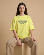 Aurulu oversized women's missionary argument T-shirt with printed design, casual fit, and soft fabric for comfortable everyday wear.