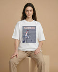 Aurulu women's oversized sea-inspired print tee featuring bold, colorful ocean-themed artwork on soft fabric.
