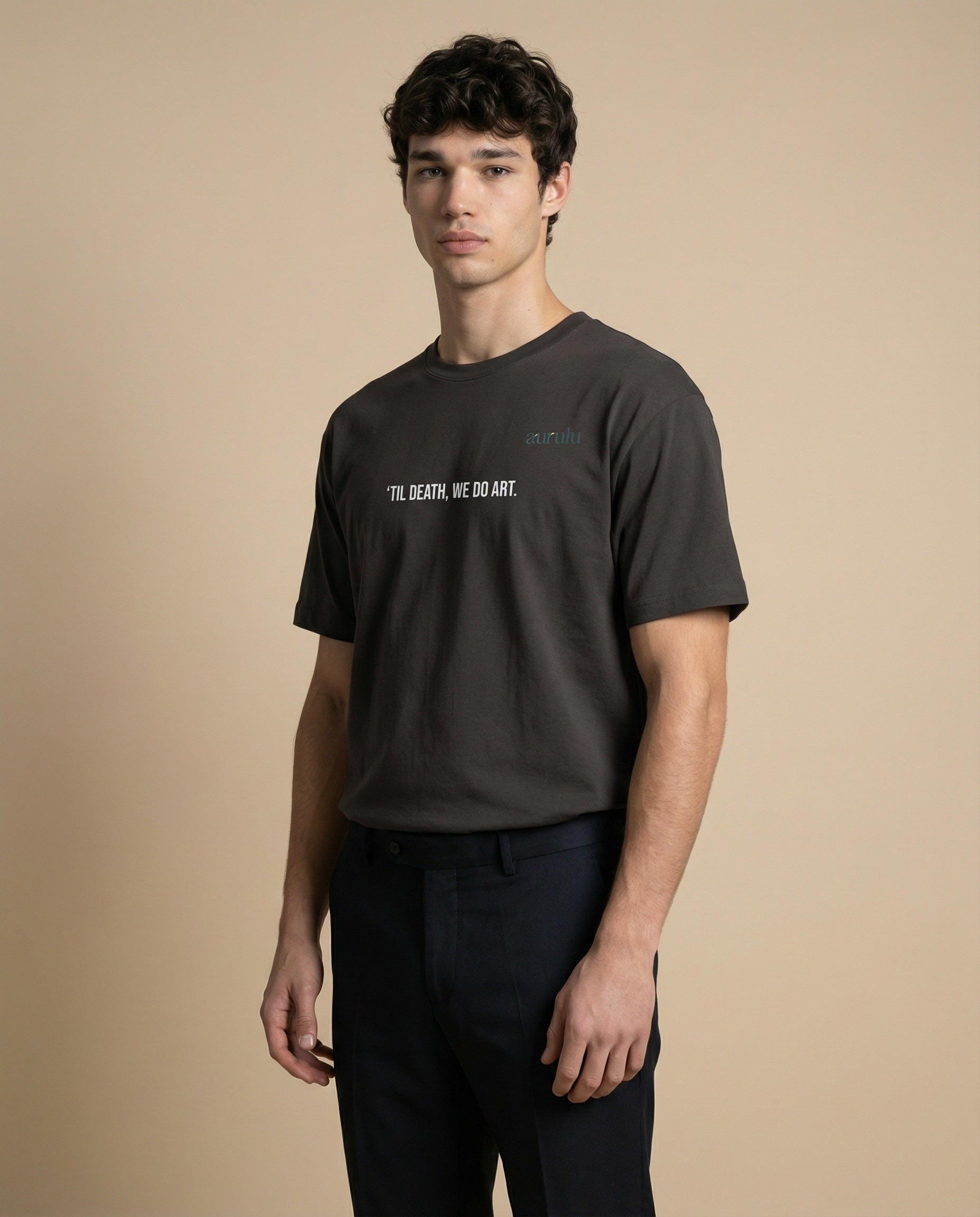 Men's We Do Art T-shirt by aurulu featuring a vibrant print design on soft fabric, casual and comfortable for everyday wear.