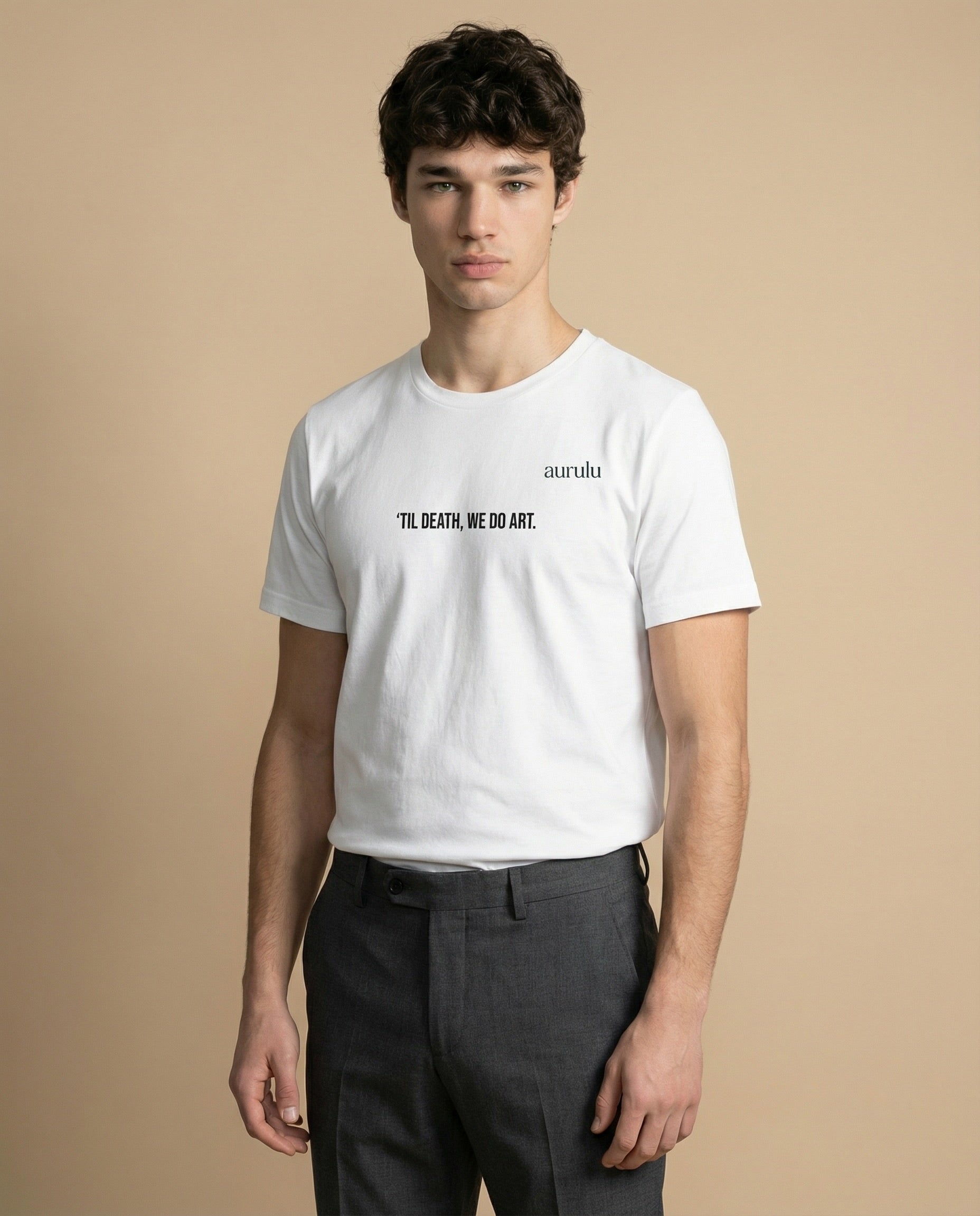 Men's We Do Art tee by aurulu in print material, featuring a stylish graphic design on the front.