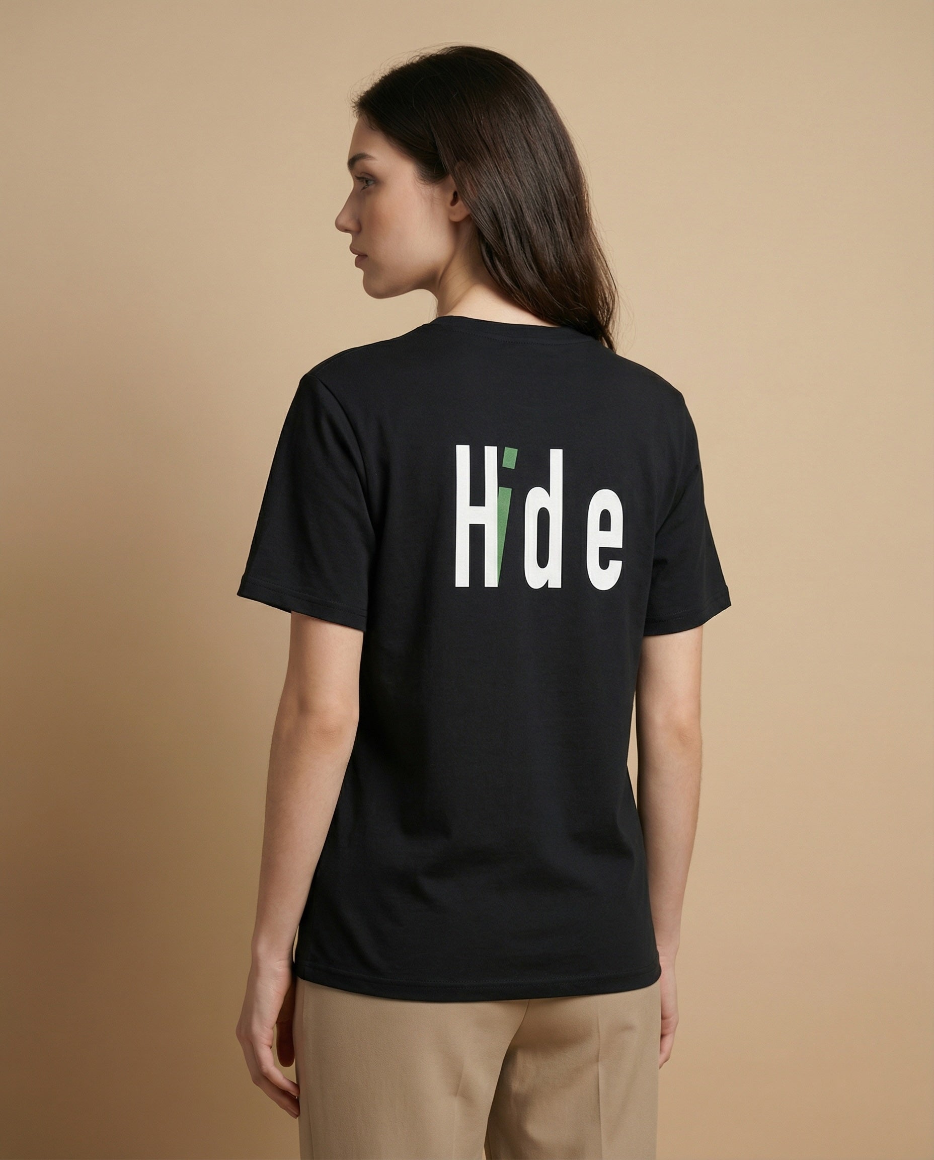 Aurulu Hidden Identity Tee for women with printed design, featuring a comfortable, casual fit and stylish graphic artwork.