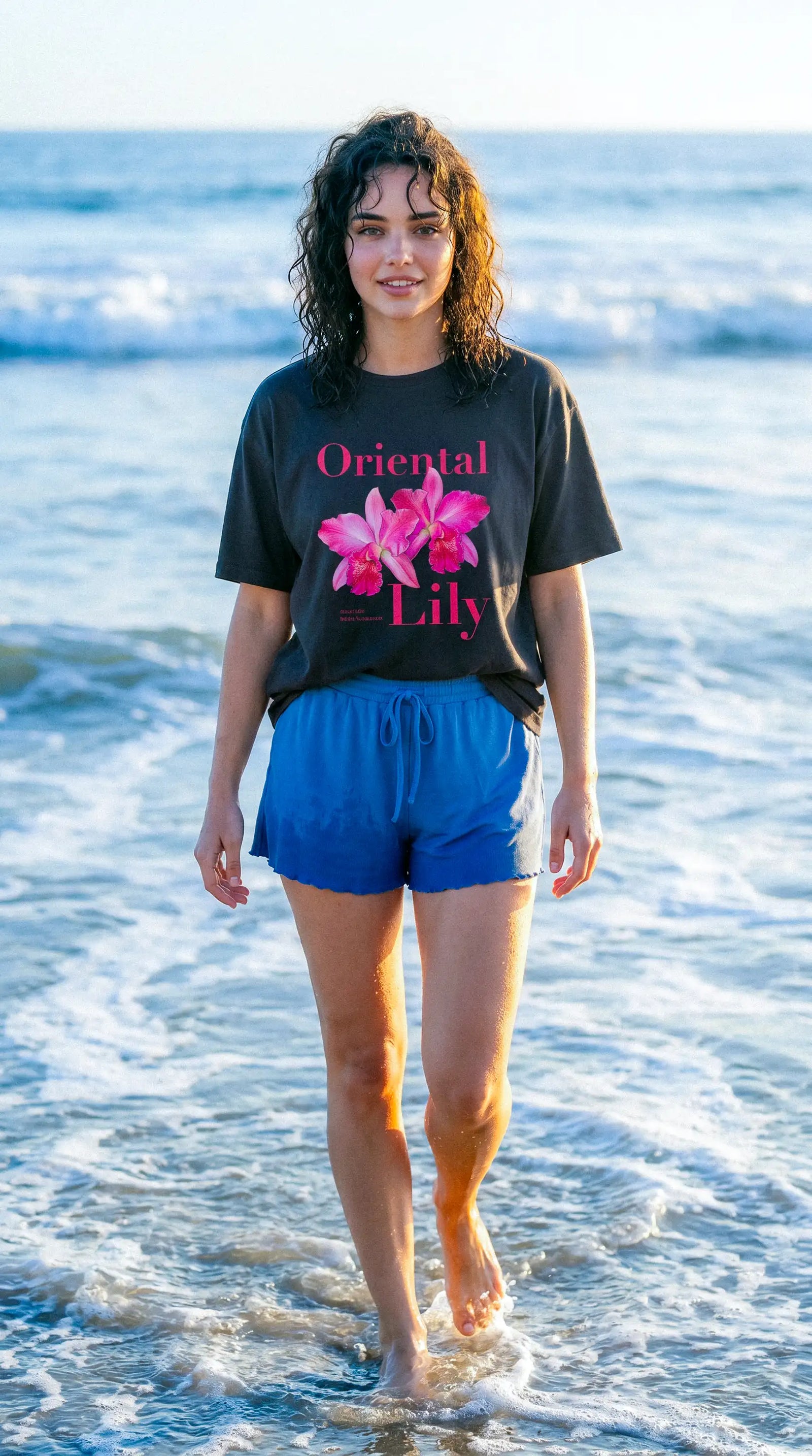 Oriental Lily Women's Oversized Tee