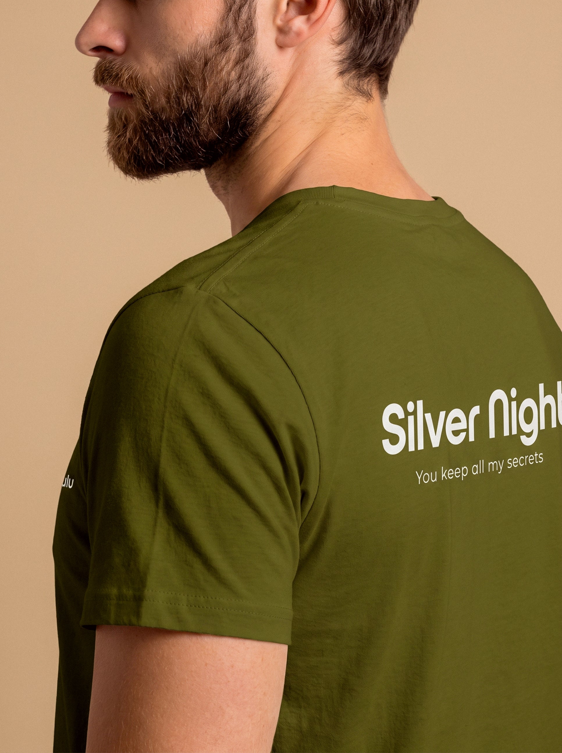 Silver Night unisex cotton crew neck T-shirt by aurulu featuring a printed design on soft, comfortable cotton fabric.