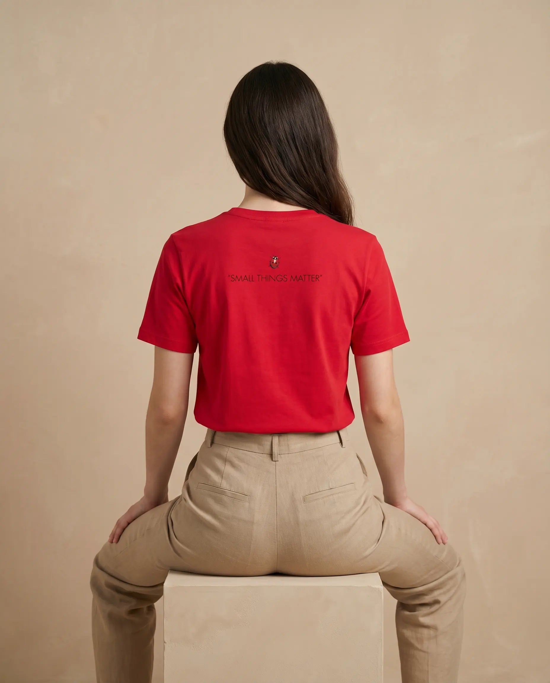 Women's Small Things Matter print t-shirt by aurulu, featuring a stylish design on soft fabric.
