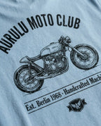 Aurulu Moto Club men's crewneck T-shirt featuring a printed graphic design on soft fabric, casual and stylish for everyday wear.