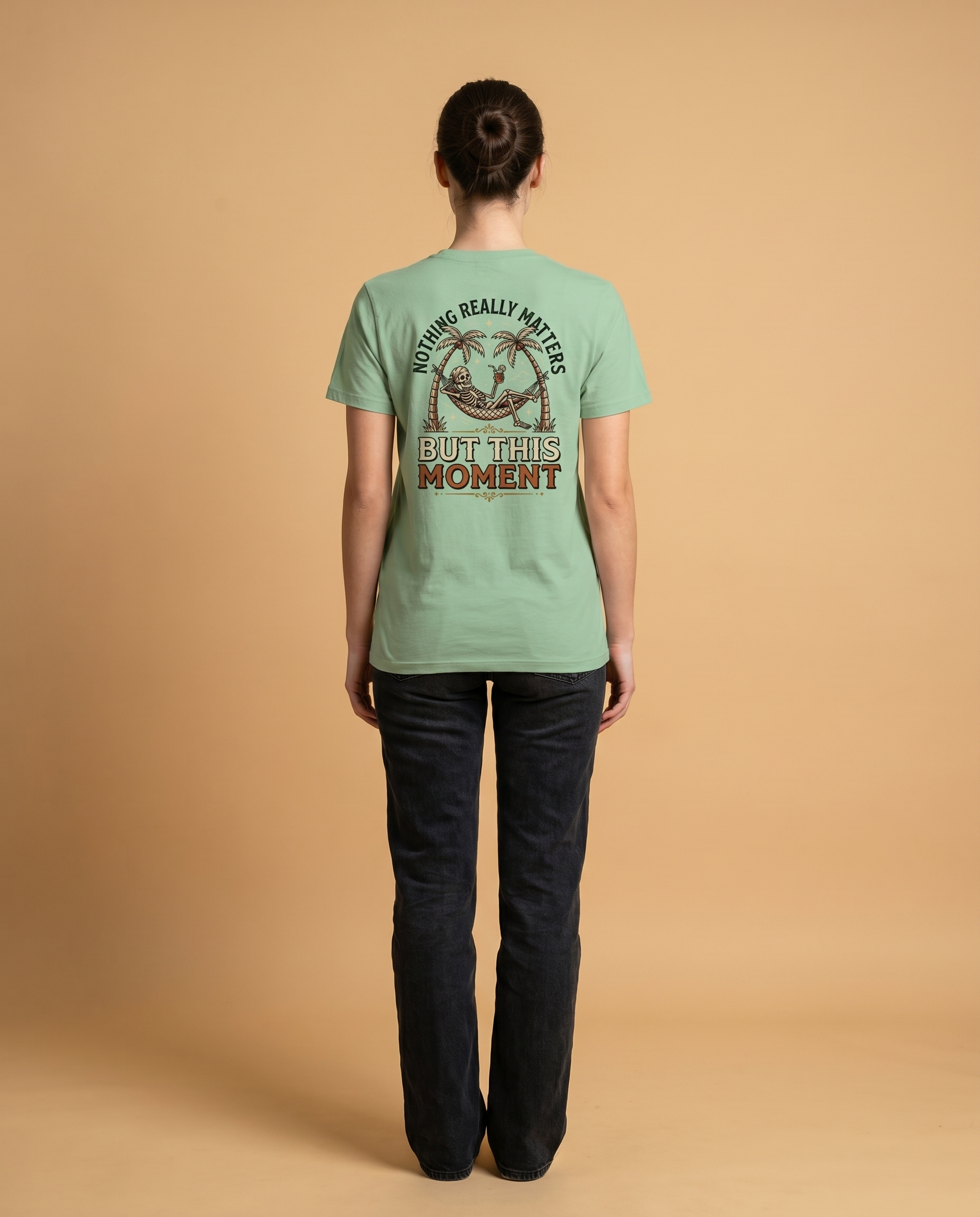 Unisex crewneck tee by aurulu with printed design, showcasing a casual fit and soft fabric material.